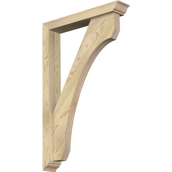 Ekena Millwork Legacy Traditional Rough Sawn Bracket w/ Offset Brace, Douglas Fir, 4"W x 22"D x 34"H BKT0402X22X34LEC01RDF - main
